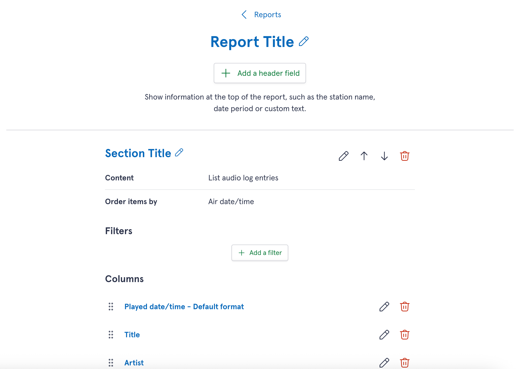 Build a report exactly to your specifications - choose your items, filter them and select columns.