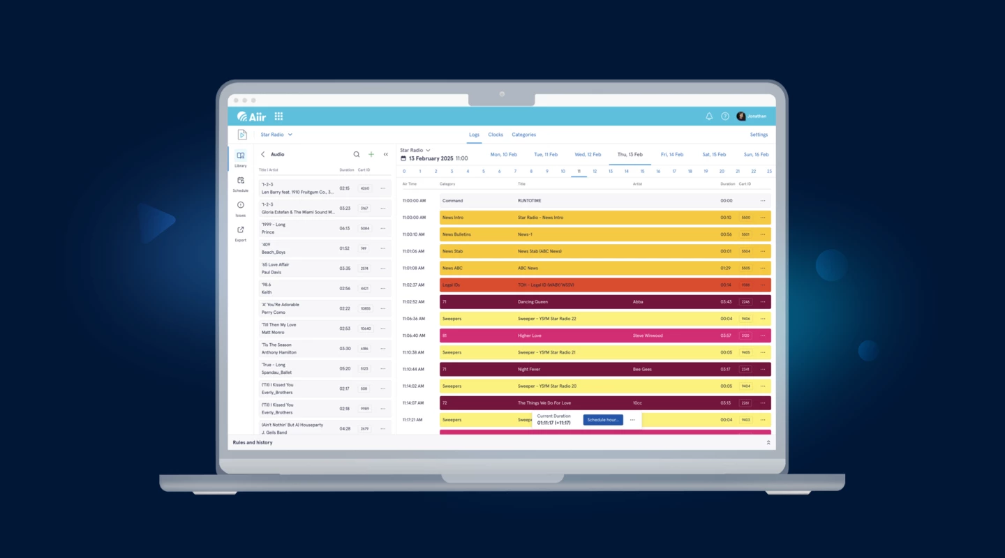 Aiir Scheduler running on a laptop