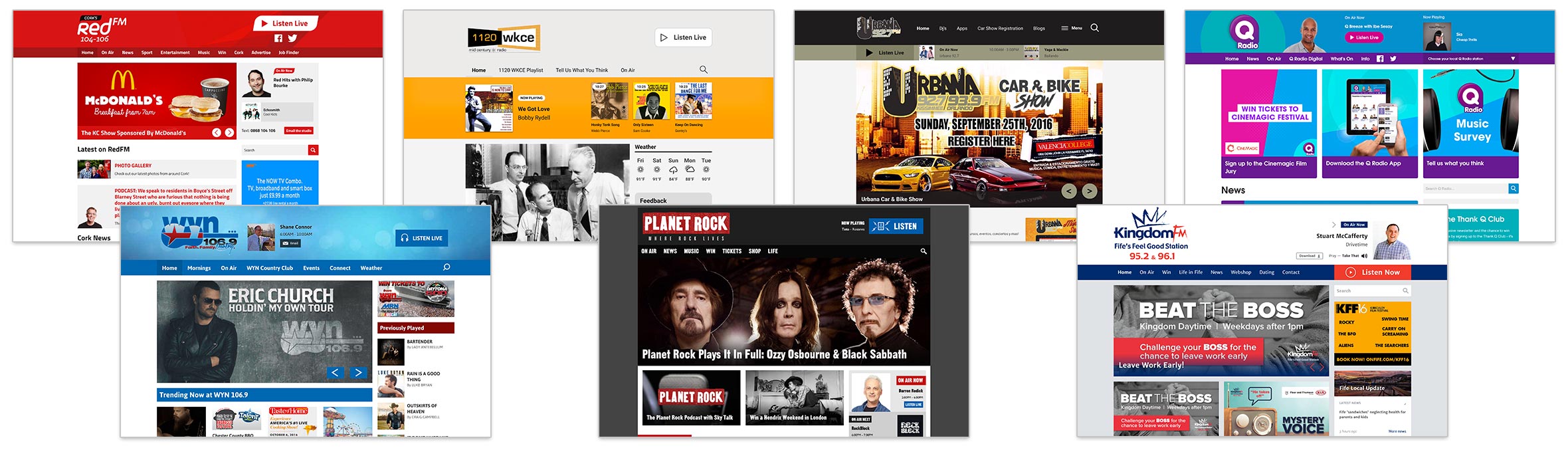 Previews of websites designed by Aiir