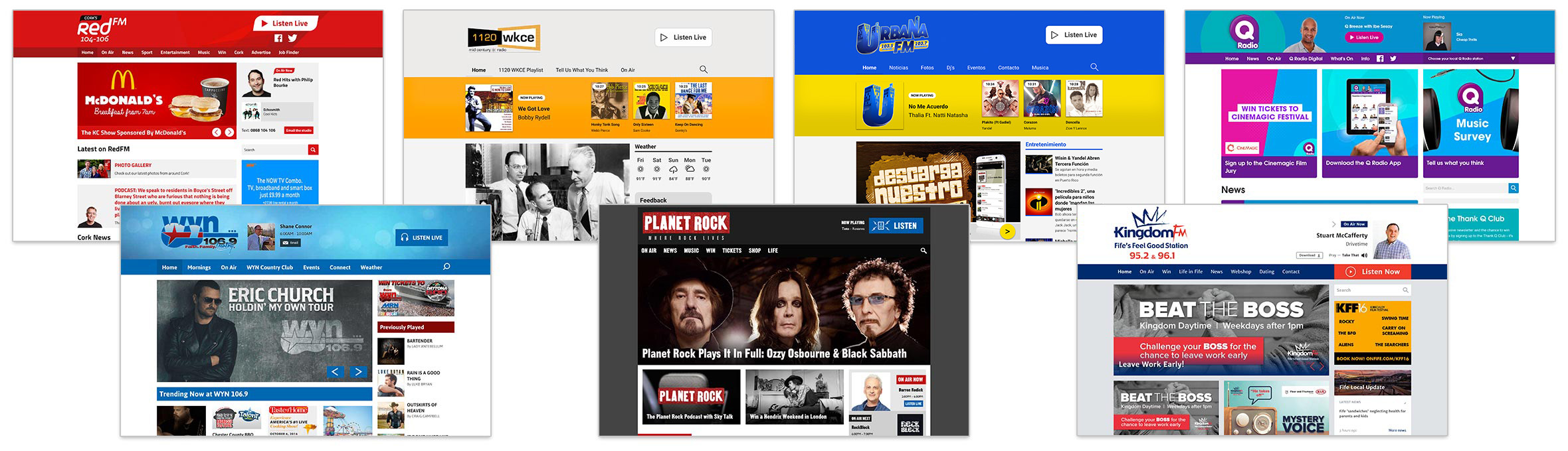 Previews of websites designed by Aiir