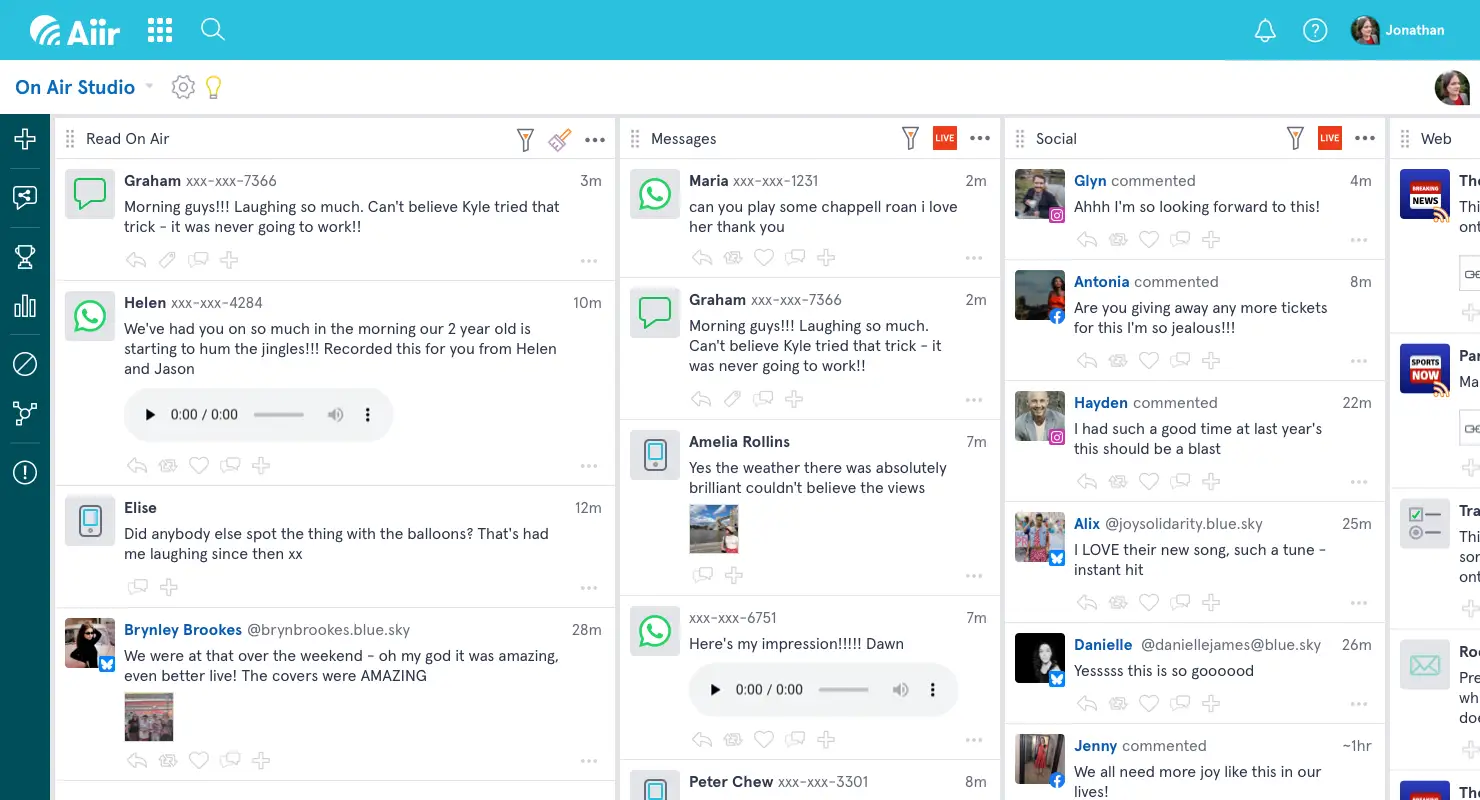 Screenshot of Studio Inbox
