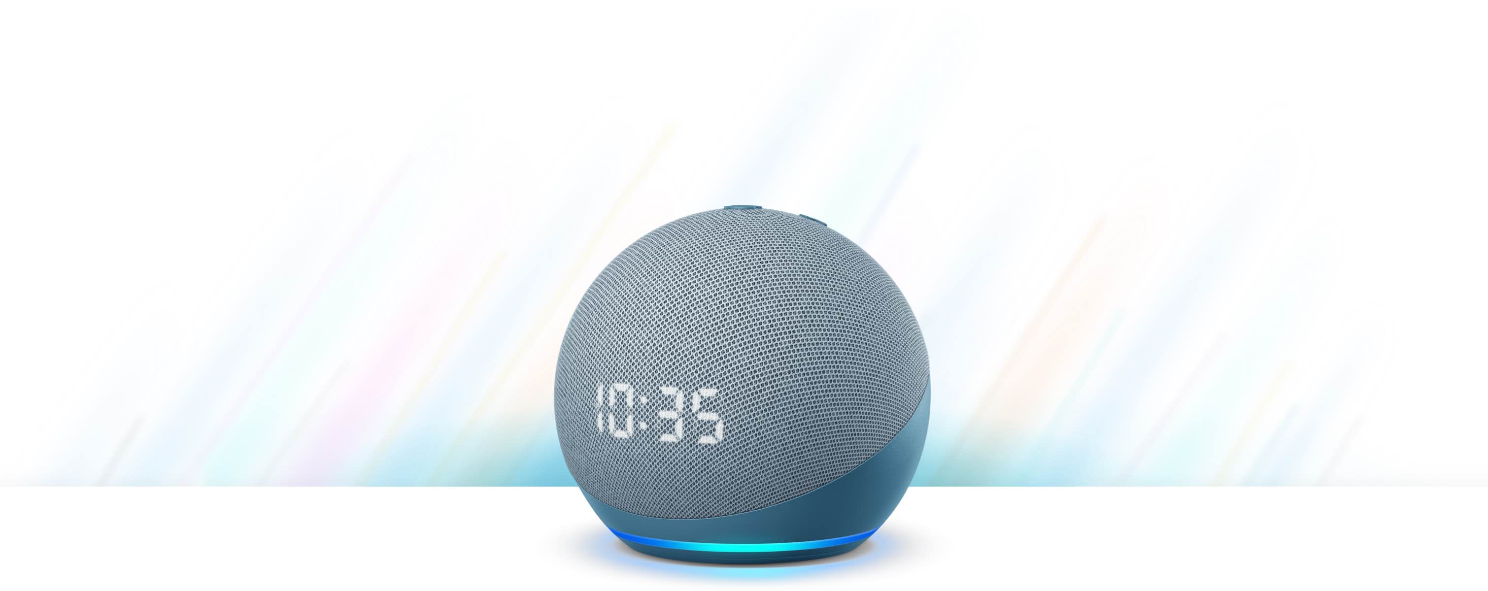 Alexa speaker on a light-flare background